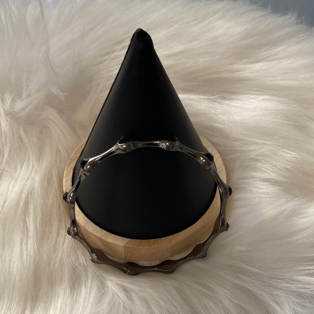 Polished Black Metal Bangle Bracelet - Picture 2 of 3